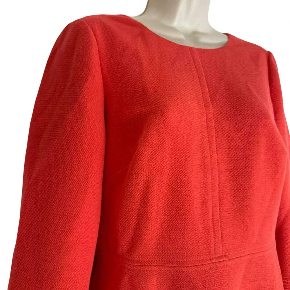J Crew Womens Bell Sleeve Stretch Exposed Zipper Mini Dress Coral Pink sz 4